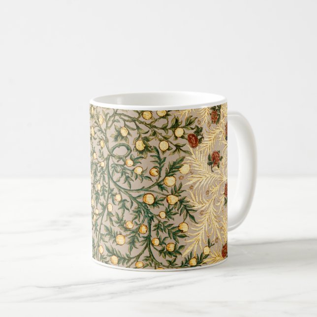 William Morris Blommig Frukt Trädgård Blomma Klass Kaffemugg (Framsida höger)