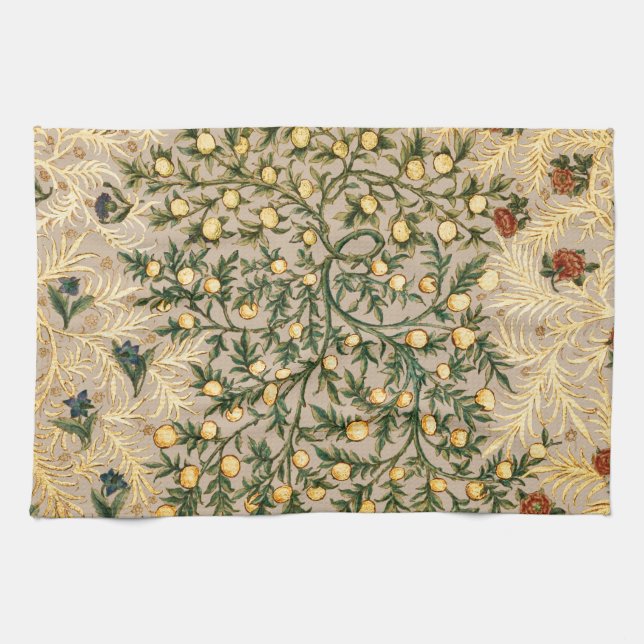 William Morris Blommig Frukt Trädgård Blomma Klass Kökshandduk (Horisontell)
