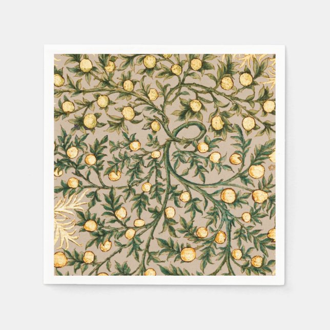 William Morris Blommig Frukt Trädgård Blomma Klass Pappersservett (Framsidan)