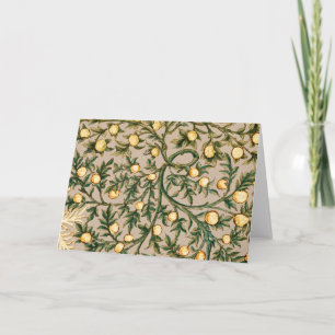 William Morris Blommig Frukt Trädgård Blomma Klass Tack Kort