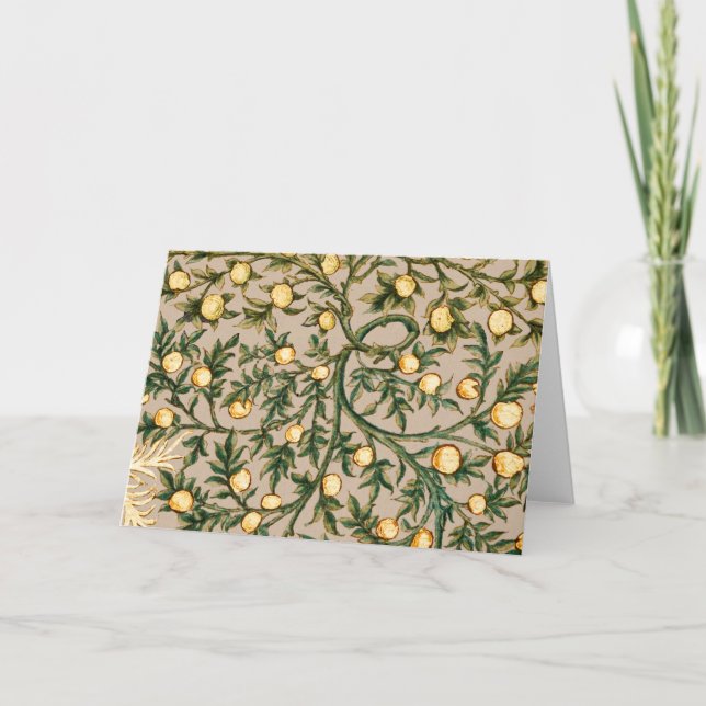 William Morris Blommig Frukt Trädgård Blomma Klass Tack Kort (Framsida)