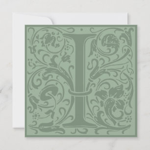 William Morris Blommigt Alphabet Monogram Brev I Inbjudningar