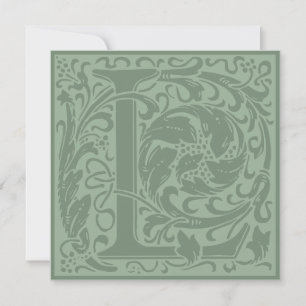 William Morris Blommigt Alphabet Monogram Brev L Inbjudningar