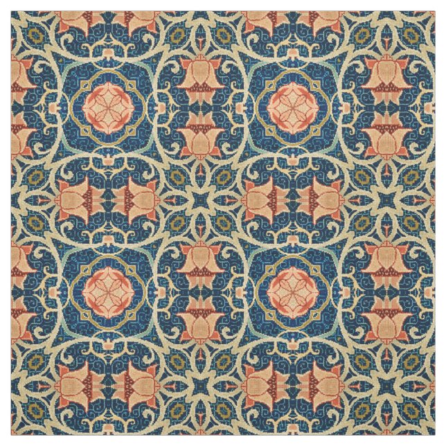 William Morris Blommigt Arabesque Geometric Mönste Tyg (Provkarta)