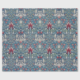 William Morris BLOMMIGT BLUE Wrapping Papprare Presentpapper