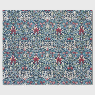 William Morris BLOMMIGT BLUE Wrapping Papprare Presentpapper