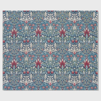 William Morris BLOMMIGT BLUE Wrapping Papprare Presentpapper