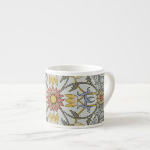 William Morris Blommigt Circle Flower Illustration Espressomugg