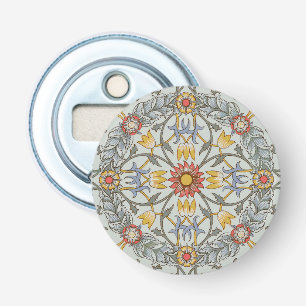 William Morris Blommigt Circle Flower Illustration Flasköppnare