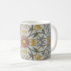 William Morris Blommigt Circle Flower Illustration Kaffemugg