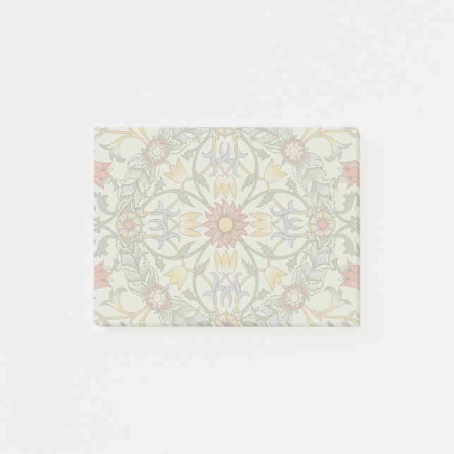 William Morris Blommigt Circle Flower Illustration Post-it Block (Framsida)