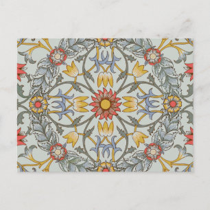 William Morris Blommigt Circle Flower Illustration Vykort