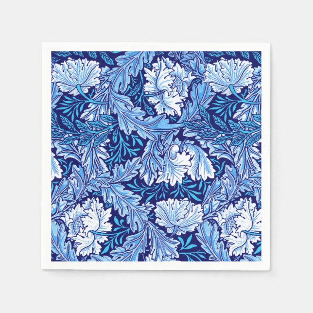 William Morris Blommigt, Cobalt Blue and White Pappersservett (Framsidan)