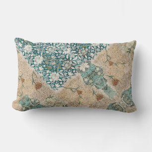 William Morris Blommigt Collage Greenery Teal Peac Lumbarkudde