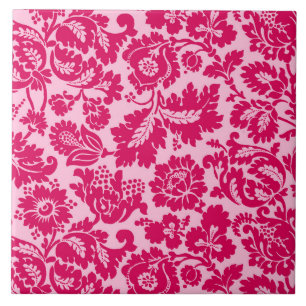 William Morris Blommigt Damask, Fuchsia och Rosa Kakelplatta