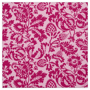 William Morris Blommigt Damask, Fuchsia och Rosa Tyg