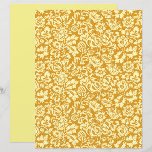 William Morris Blommigt Damask, Mustard Gult