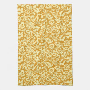 William Morris Blommigt Damask, Mustard Gult Kökshandduk