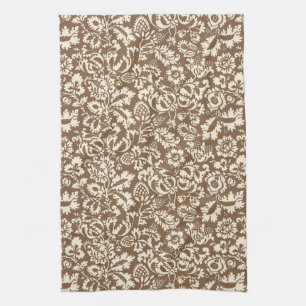 William Morris Blommigt Damask, Taupe Tan och Beig Kökshandduk