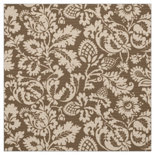 William Morris Blommigt Damask, Taupe Tan och Beig Tyg