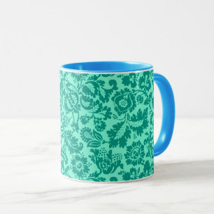 William Morris Blommigt Damask, Turquise och Aqua Mugg