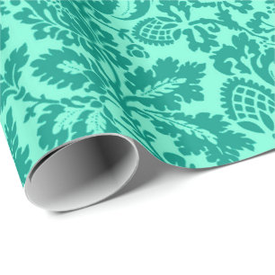 William Morris Blommigt Damask, Turquise och Aqua Presentpapper