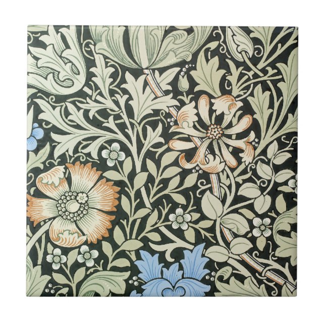 William Morris blommigt design Kakelplatta (Framsidan)
