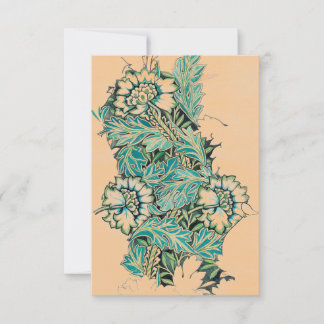 William Morris BLOMMIGT DESIGN PEACH FLAT NOTE CAR Kort