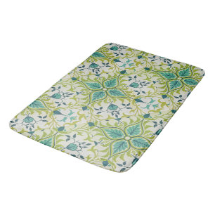 William Morris Blommigt Flowers Foliage Grönt Blue Badrumsmatta