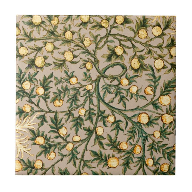 William Morris Blommigt Fruit Garden Flower Classi Kakelplatta (Framsidan)