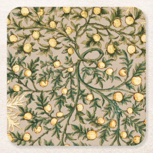 William Morris Blommigt Fruit Garden Flower Classi Underlägg Papper Kvadrat