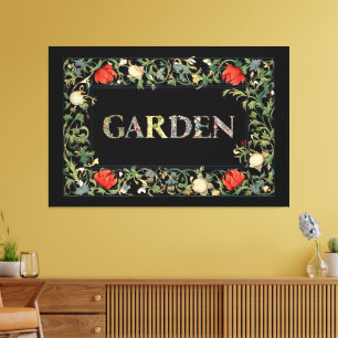 William Morris Blommigt Garden Motto och Ram Canvastryck