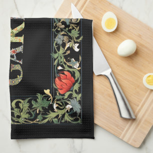 William Morris Blommigt Garden Motto och Ram Kökshandduk