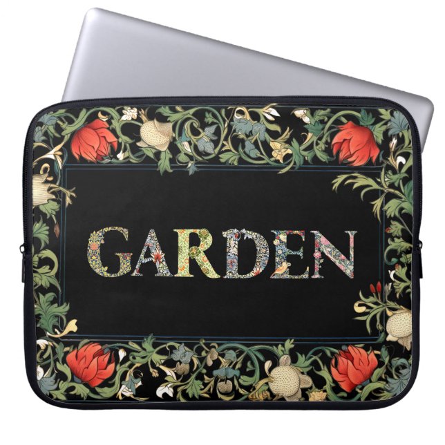 William Morris Blommigt Garden Motto och Ram Laptop Fodral (Framsidan)
