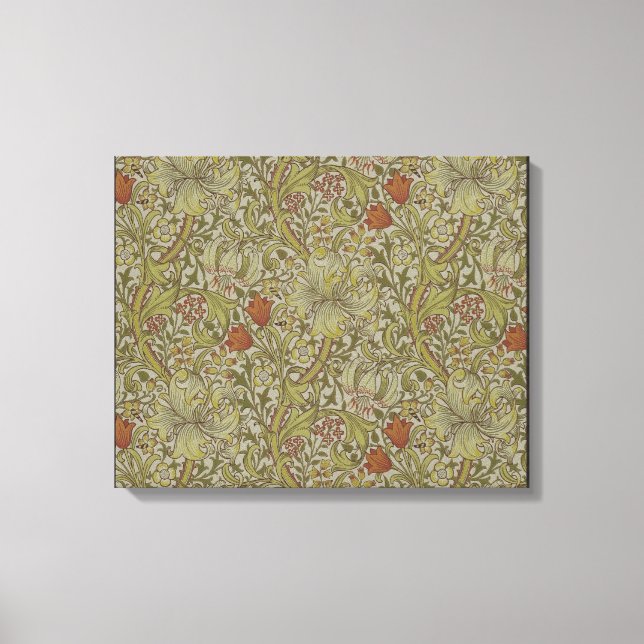 William Morris Blommigt lily willow art print desi Canvastryck (Framsida)