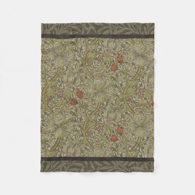 William Morris Blommigt lily willow art print desi Fleecefilt (Framsidan)