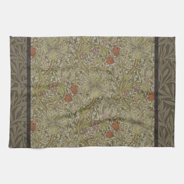 William Morris Blommigt lily willow art print desi Kökshandduk (Horisontell)