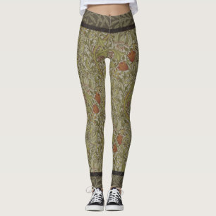 William Morris Blommigt lily willow art print desi Leggings