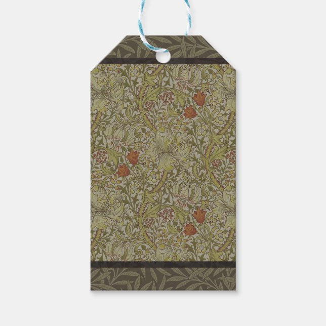 William Morris Blommigt lily willow art print desi Presentetikett (Framsidan)