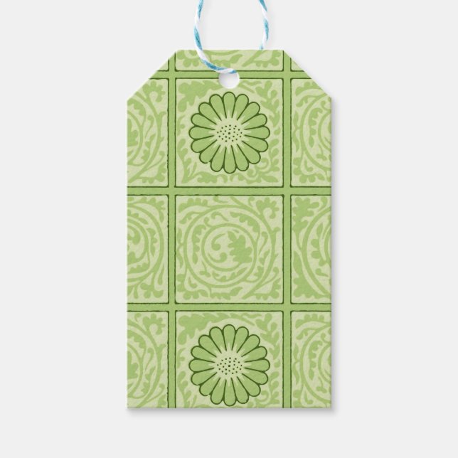 William Morris Blommigt & Stylized Löv Mönster Presentetikett (Framsidan)