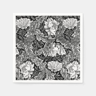 William Morris blommigt, svart, vit & grått/grå Pappersservett