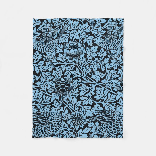 William Morris Blommönster Bird Anenome Fleecefilt (Framsidan)