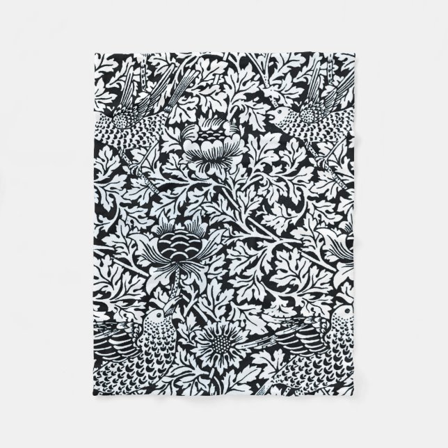 William Morris Blommönster Bird Anenome Fleecefilt (Framsidan)