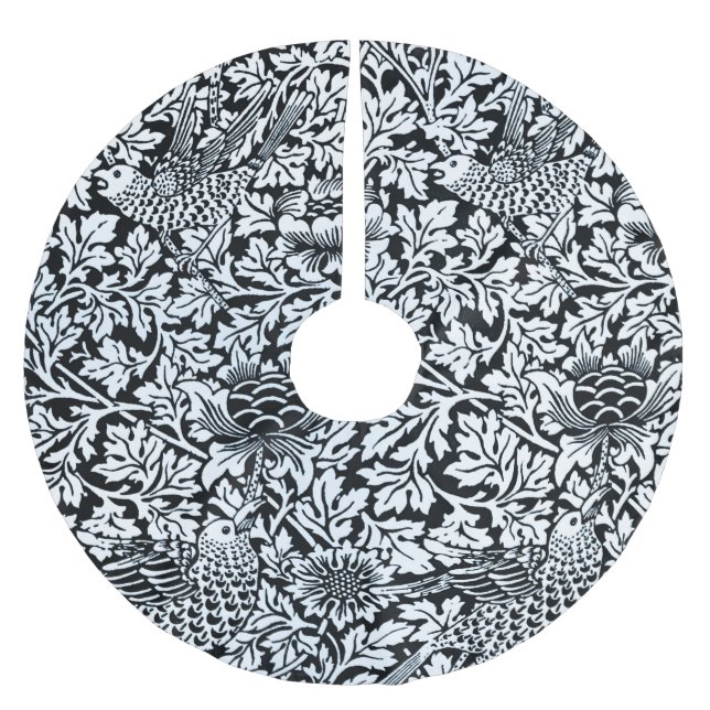 William Morris Blommönster Bird Anenome Julgransmatta Borstad Polyester (Framsidan)