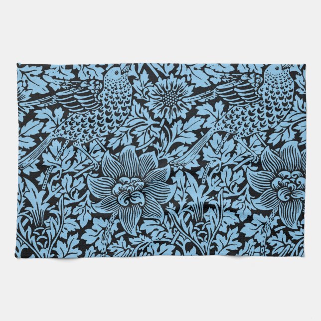 William Morris Blommönster Bird Anenome Kökshandduk (Horisontell)