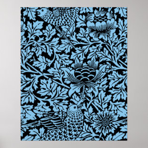 William Morris Blommönster Bird Anenome Poster
