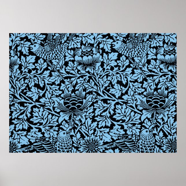 William Morris Blommönster Bird Anenome Poster (Framsidan)