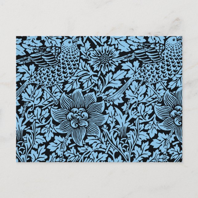 William Morris Blommönster Bird Anenome Vykort (Framsida)