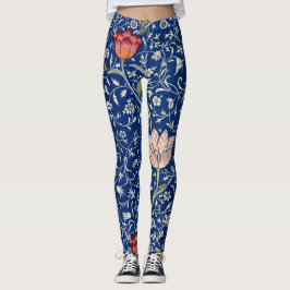 William Morris Blommönster blue leggings