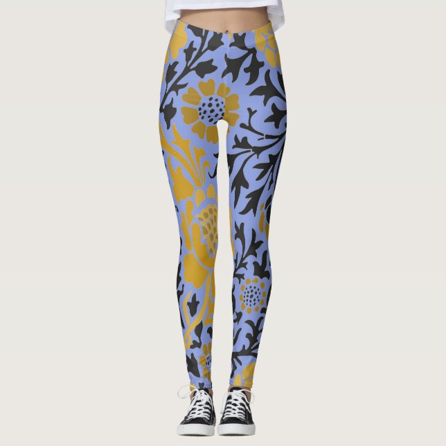 William Morris BLOMMÖNSTER BLUE LEGGINGS (Framsida)